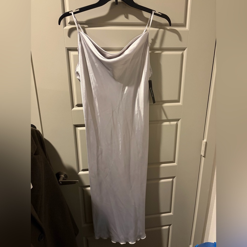 Bebe Satin Silver Dress